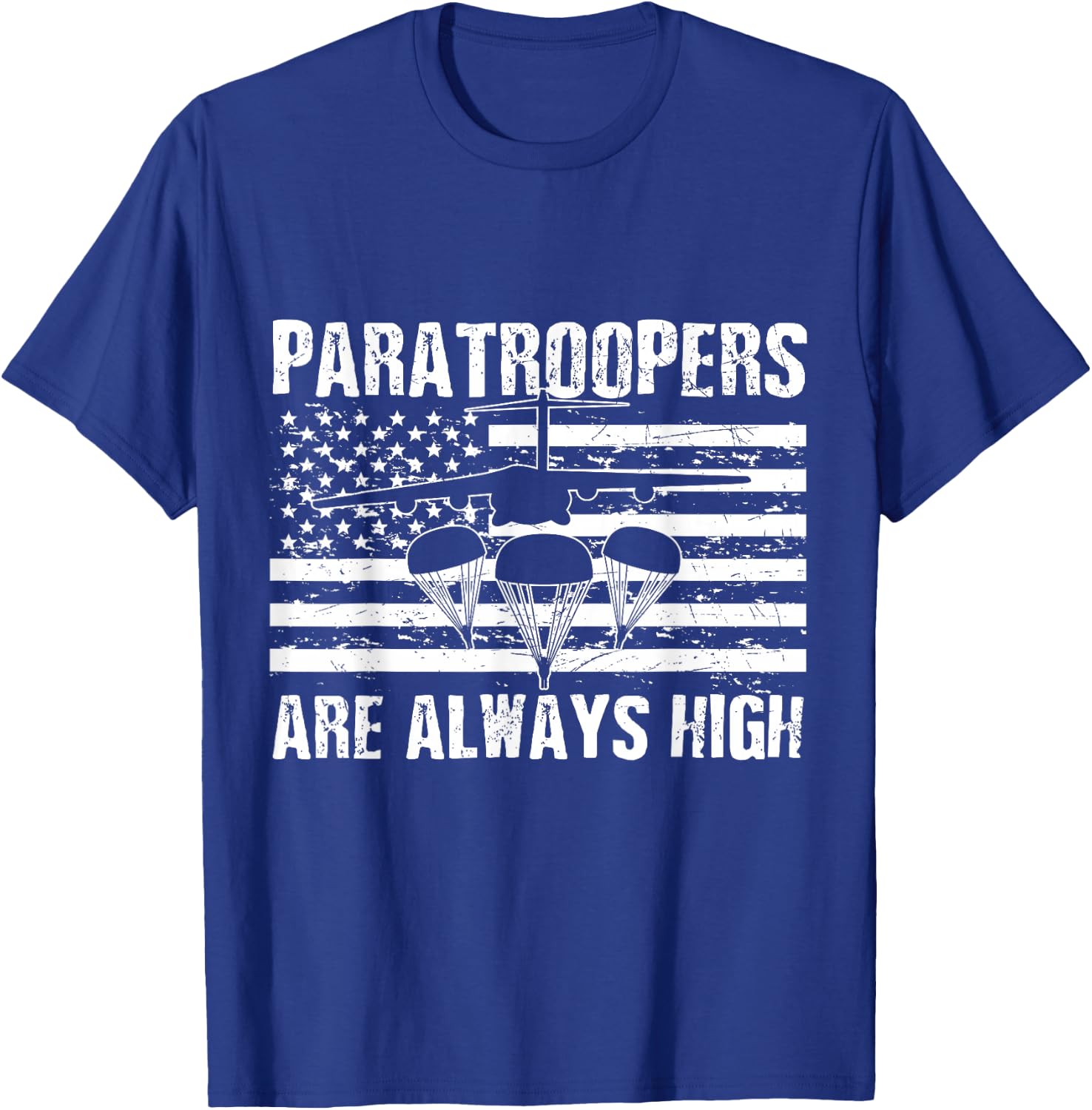 Paratrooper American Flag US Army Soldier Veterans Day T-Shirt - T-Shirt | Royal