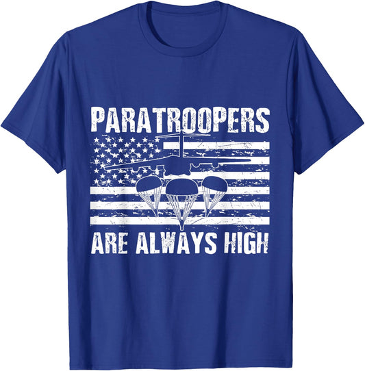 Paratrooper American Flag US Army Soldier Veterans Day T-Shirt - T-Shirt | Royal