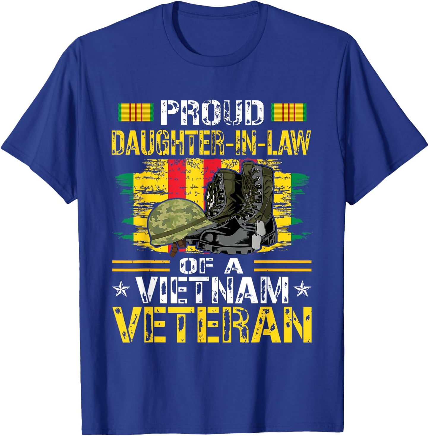 Proud Daughter-In-Law Of A Vietnam War Veteran Vet's Family T-Shirt - T-Shirt | Royal