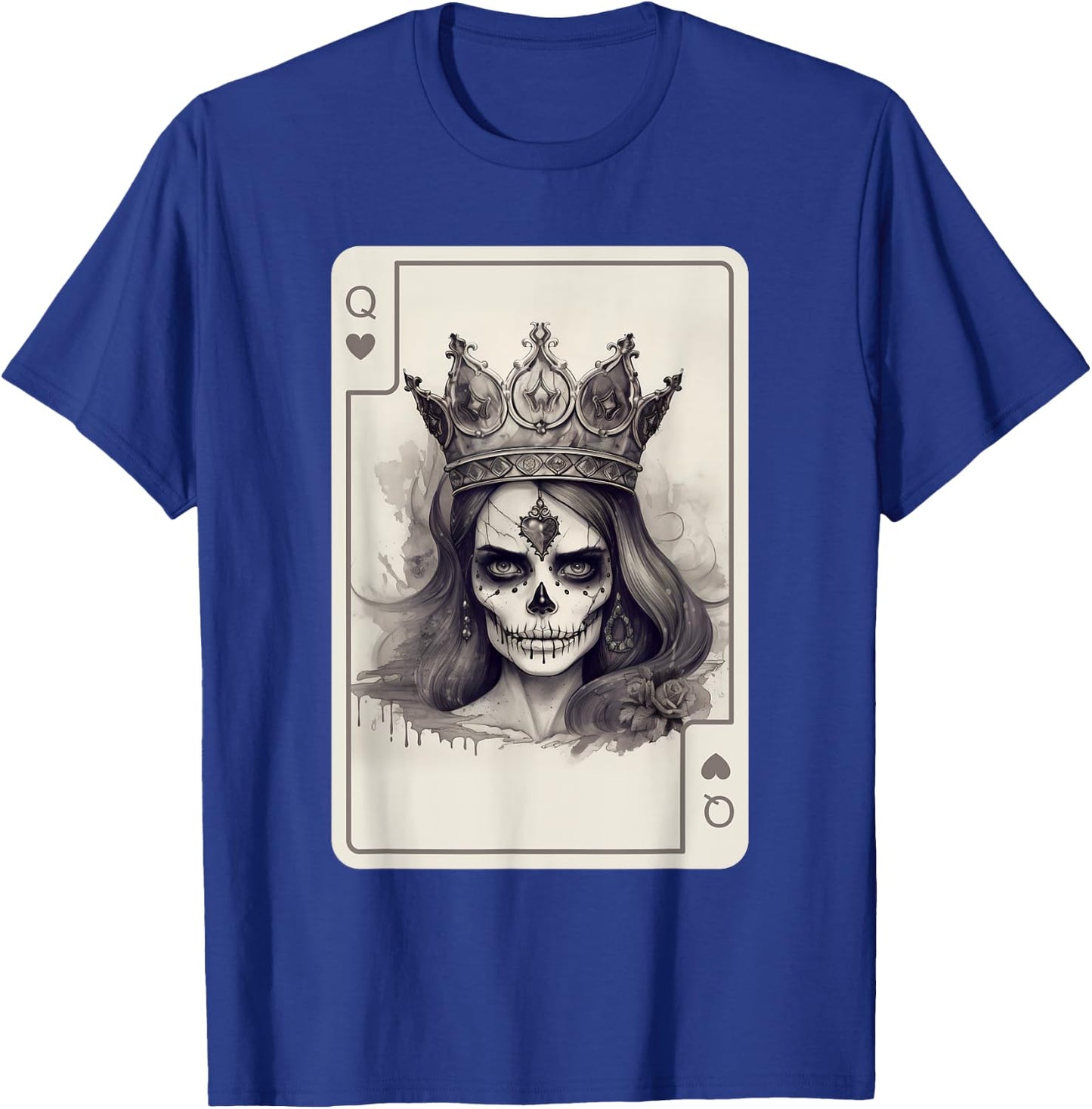 Queen of Hearts Gothic Poker Card Game Halloween Creepy T-Shirt - T-Shirt | Royal