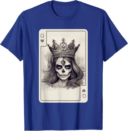 Queen of Hearts Gothic Poker Card Game Halloween Creepy T-Shirt - T-Shirt | Royal