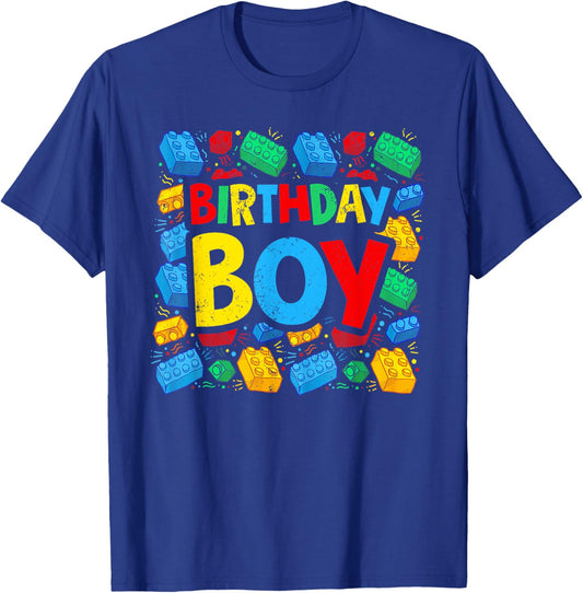 Birthday Boy Brick Builder Funny Blocks Master Builder T-Shirt - T-Shirt | Royal