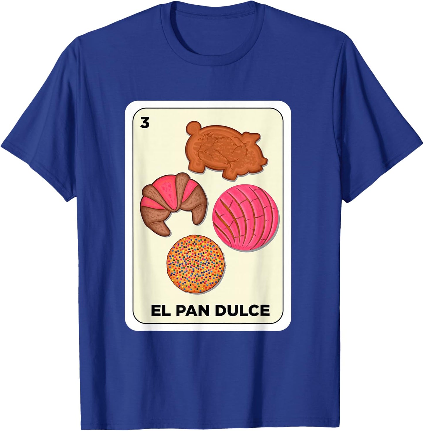 Pan Dulce Conchas Mexican Spanish Bingo Card El Pan Dulce T-Shirt - T-Shirt | Royal