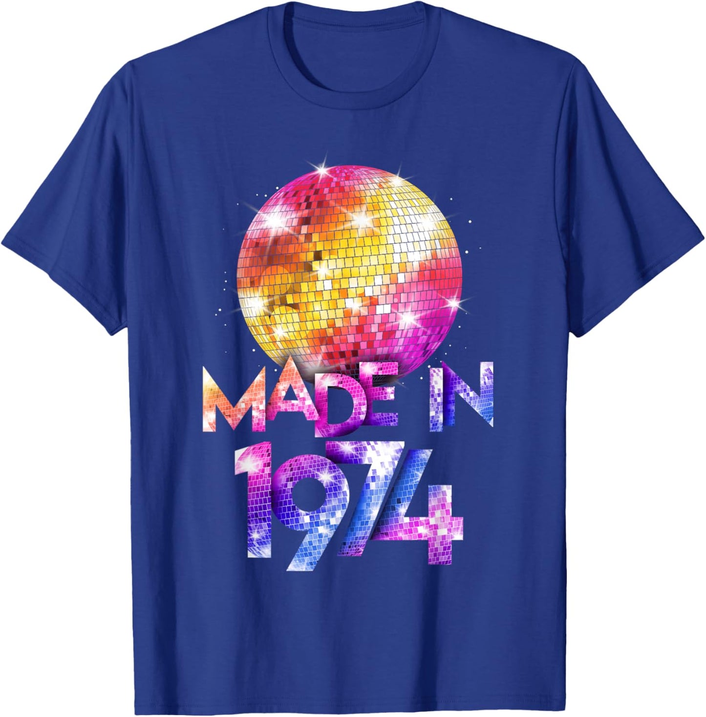 Women 80s Birthday Retro Disco Vibes 1974 T-Shirt - T-Shirt | Royal