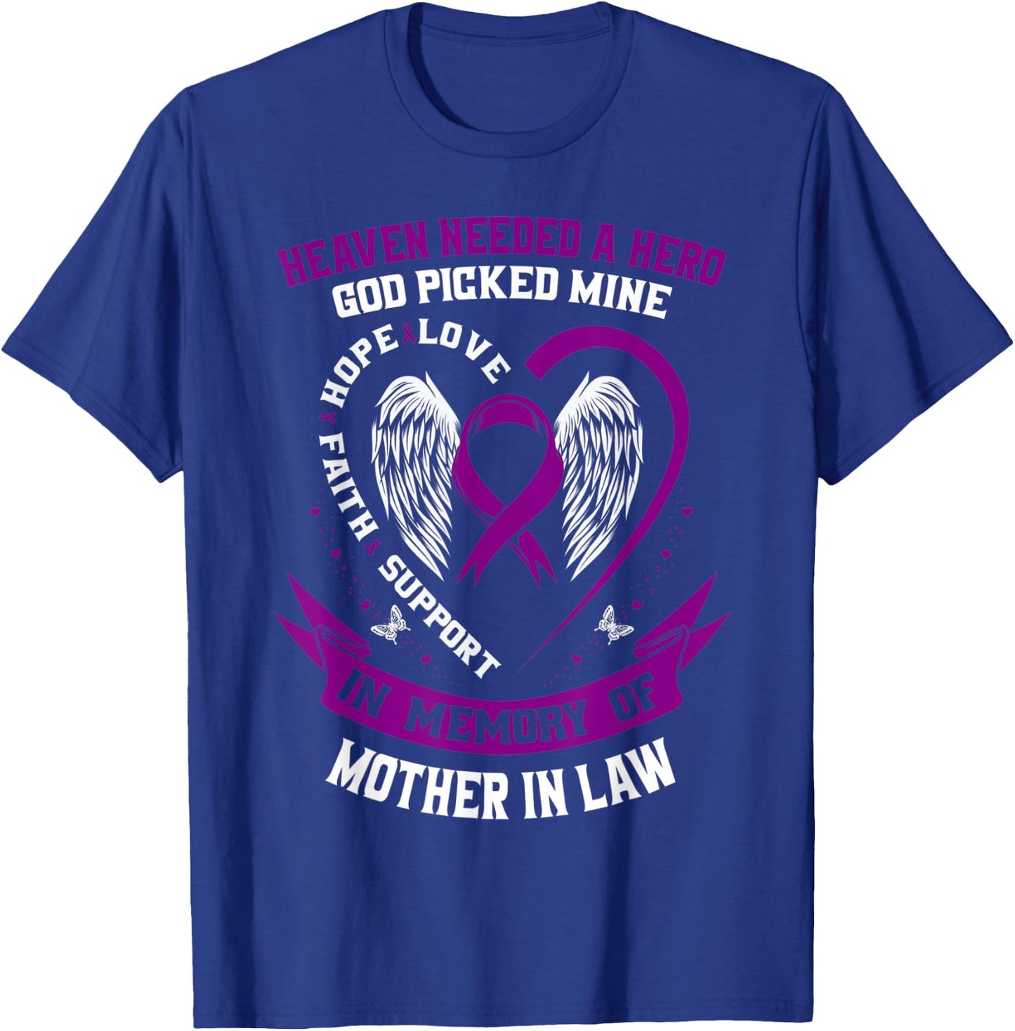 Purple In Memory of my Mother In Law Pancreatic Cancer Gifts T-Shirt - T-Shirt | Royal