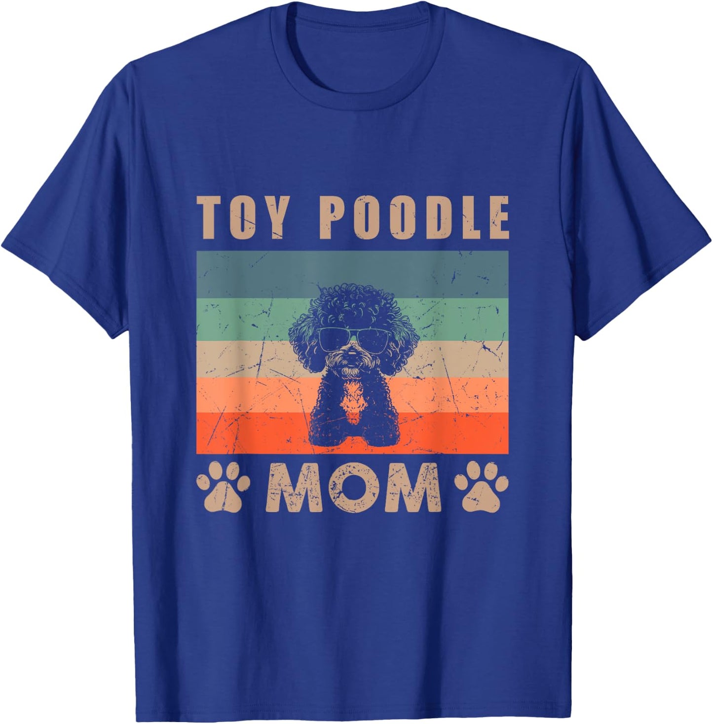 Vintage Toy Poodle Mom Gifts Funny Dog Mom Lover Mothers Day Women Kids T-Shirt - T-Shirt | Royal