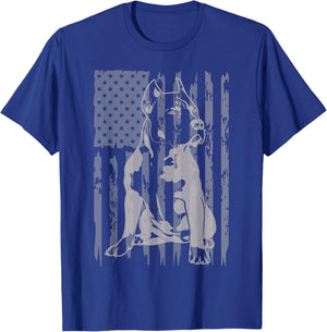 Pitbull Lover American Flag Patriotic Dad Mom Vintage Funny T-Shirt - T-Shirt | Royal