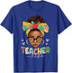 Teacher Life Messy Bun Afro African American Back To School T-Shirt - T-Shirt | Royal