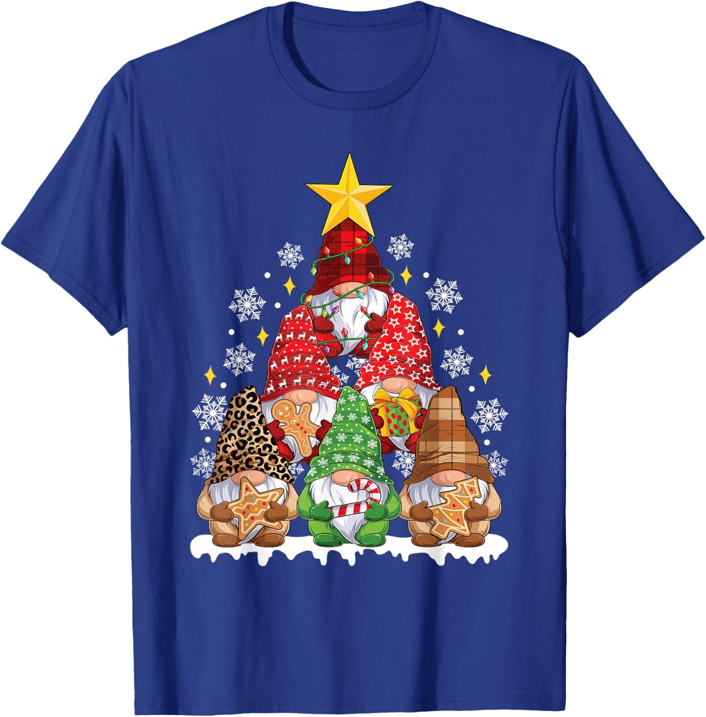 Funny Xmas Gnome Christmas Tree Men Women Kids T-Shirt - T-Shirt | Royal