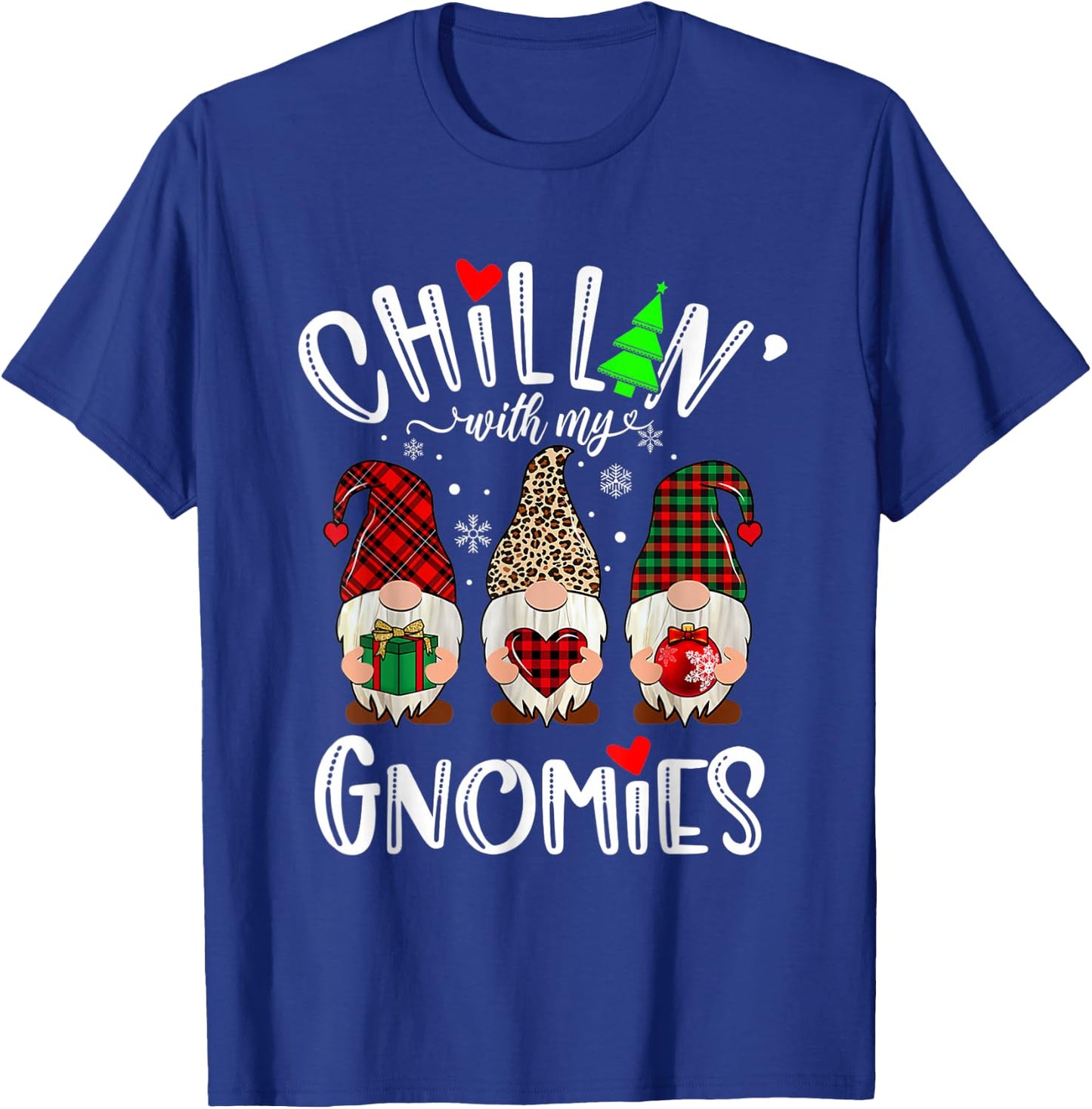Chillin With My Gnomies Christmas Gnome Family Matching Xmas T-Shirt - T-Shirt | Royal