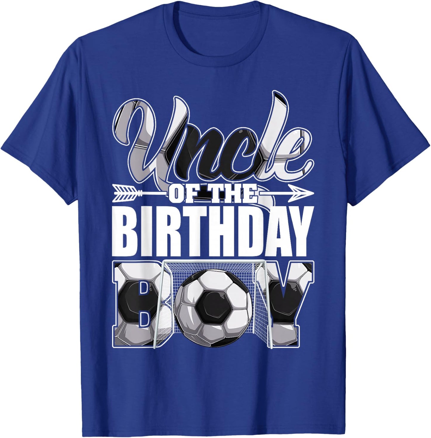Uncle Of The Birthday Boy Soccer Matching Family Party T-Shirt - T-Shirt | Royal