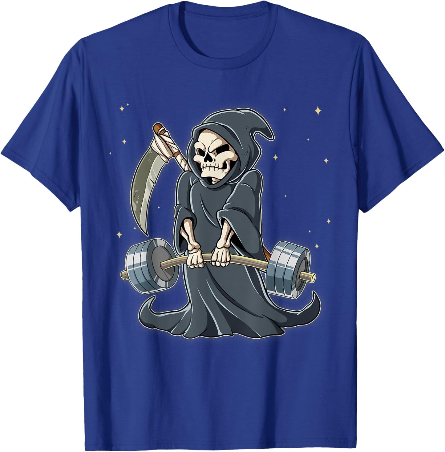 Grim Reaper Gym Weight Training Deadlift T-Shirt - T-Shirt | Royal