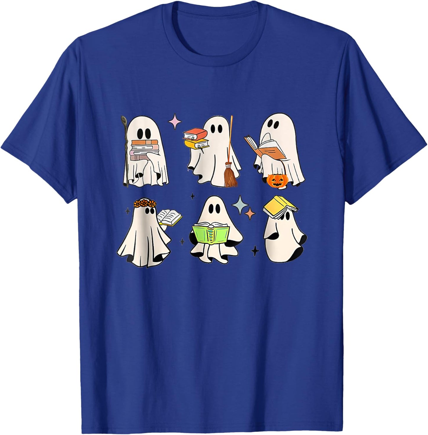 Ghost Reading Teacher Halloween Costume Librarian Book Lover Women T-Shirt - T-Shirt | Royal