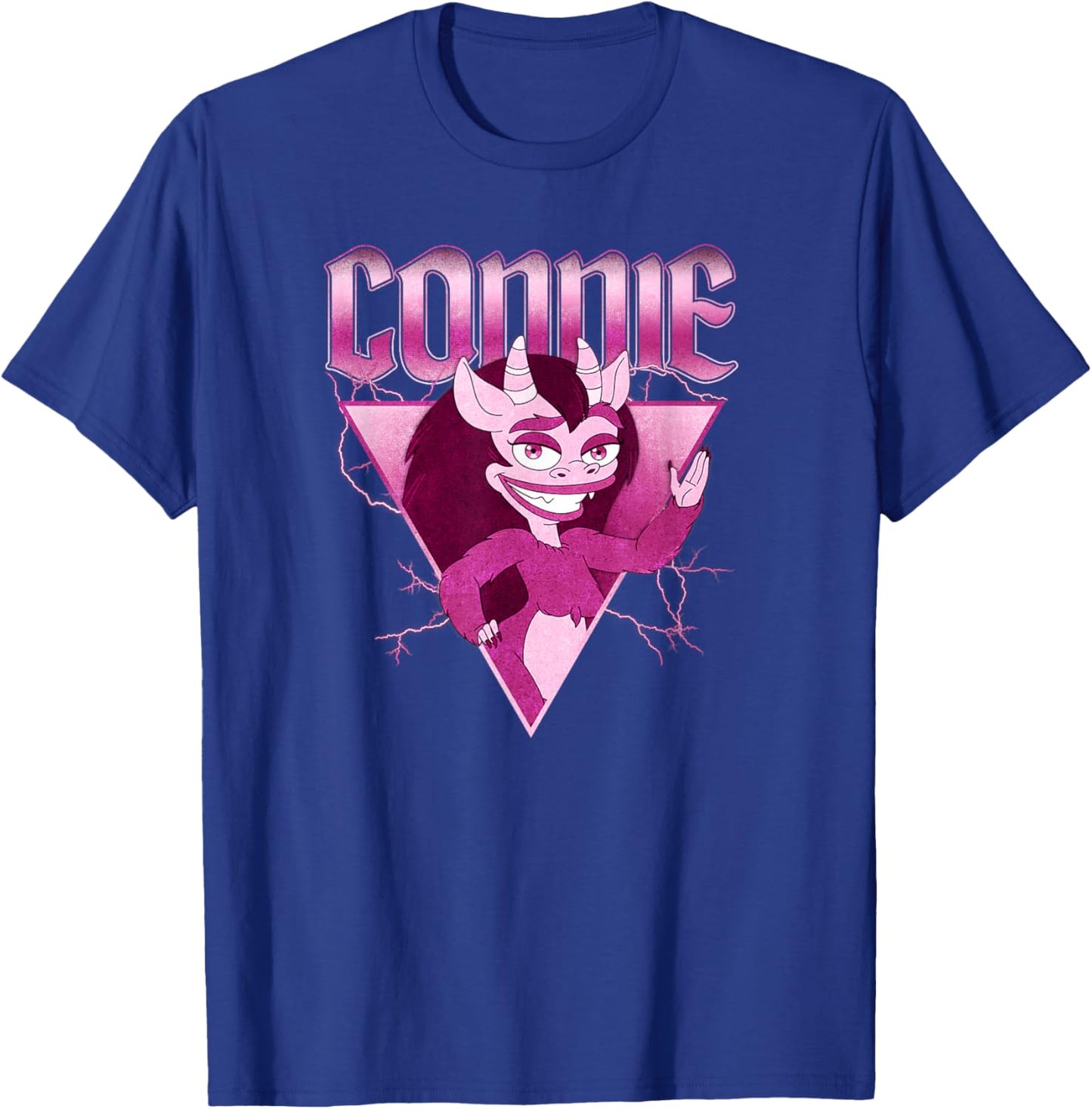 Big Mouth Hormone Monster Connie Distressed Portrait T-Shirt - T-Shirt | Royal