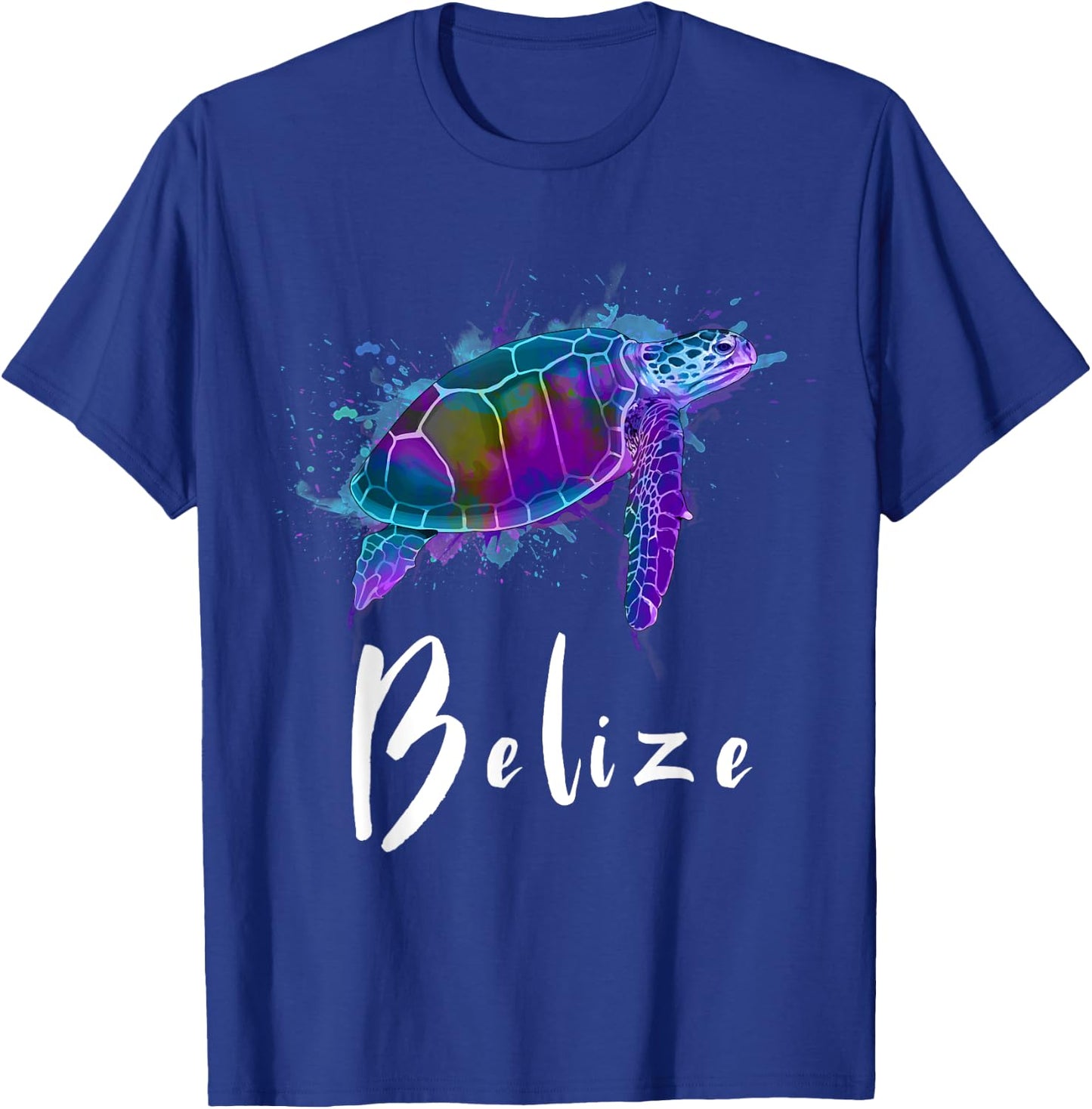 Belize Watercolor Sea Turtle Souvenir T-Shirt - T-Shirt | Royal