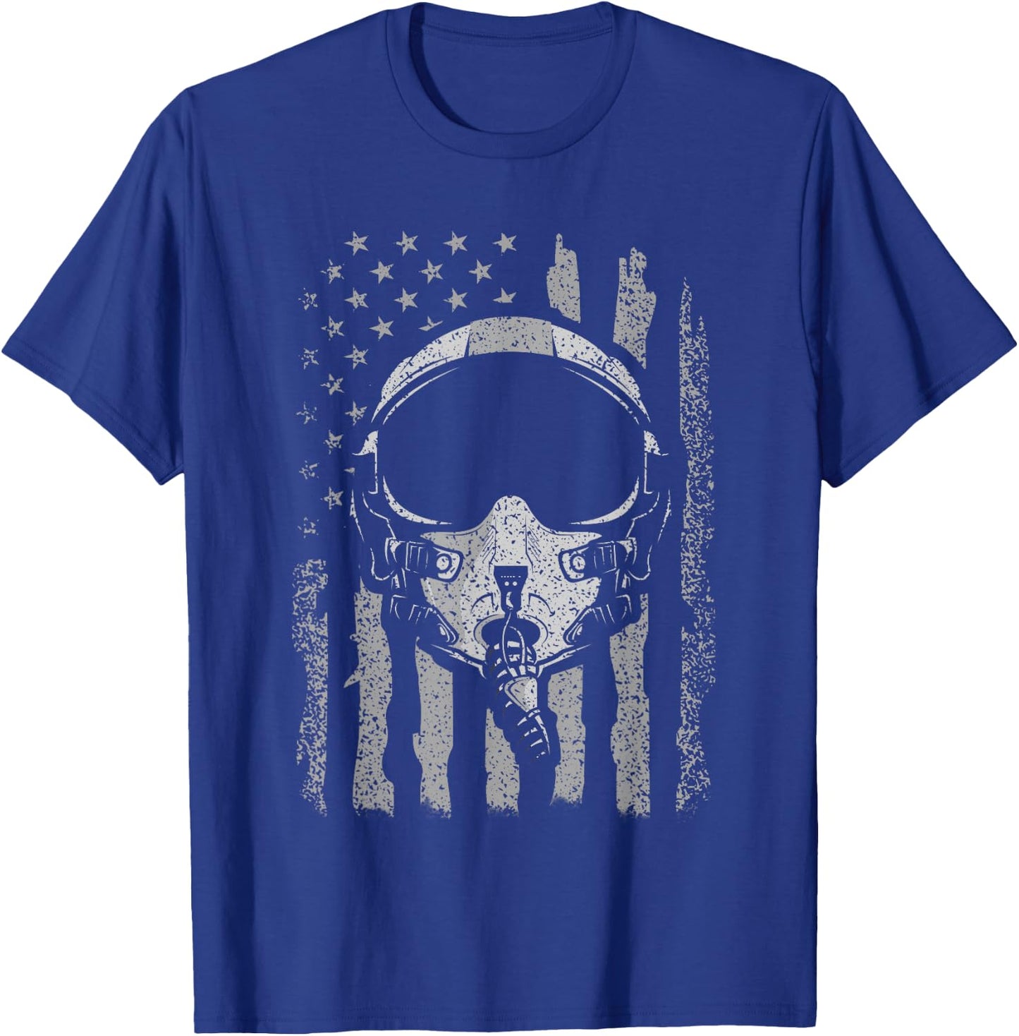 Jet Helmet Pilot Helmet American Flag T-Shirt - T-Shirt | Royal