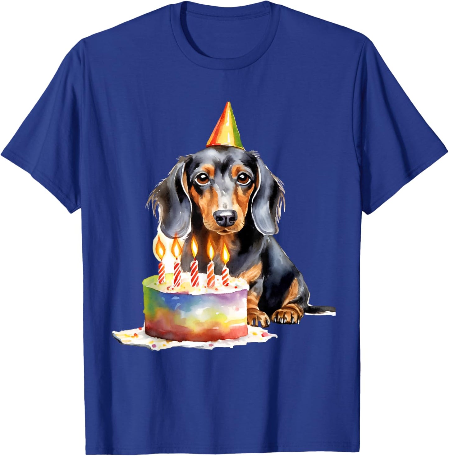 Dachshund Dog Birthday Party Cake Perfect for Dog Lovers T-Shirt - T-Shirt | Royal
