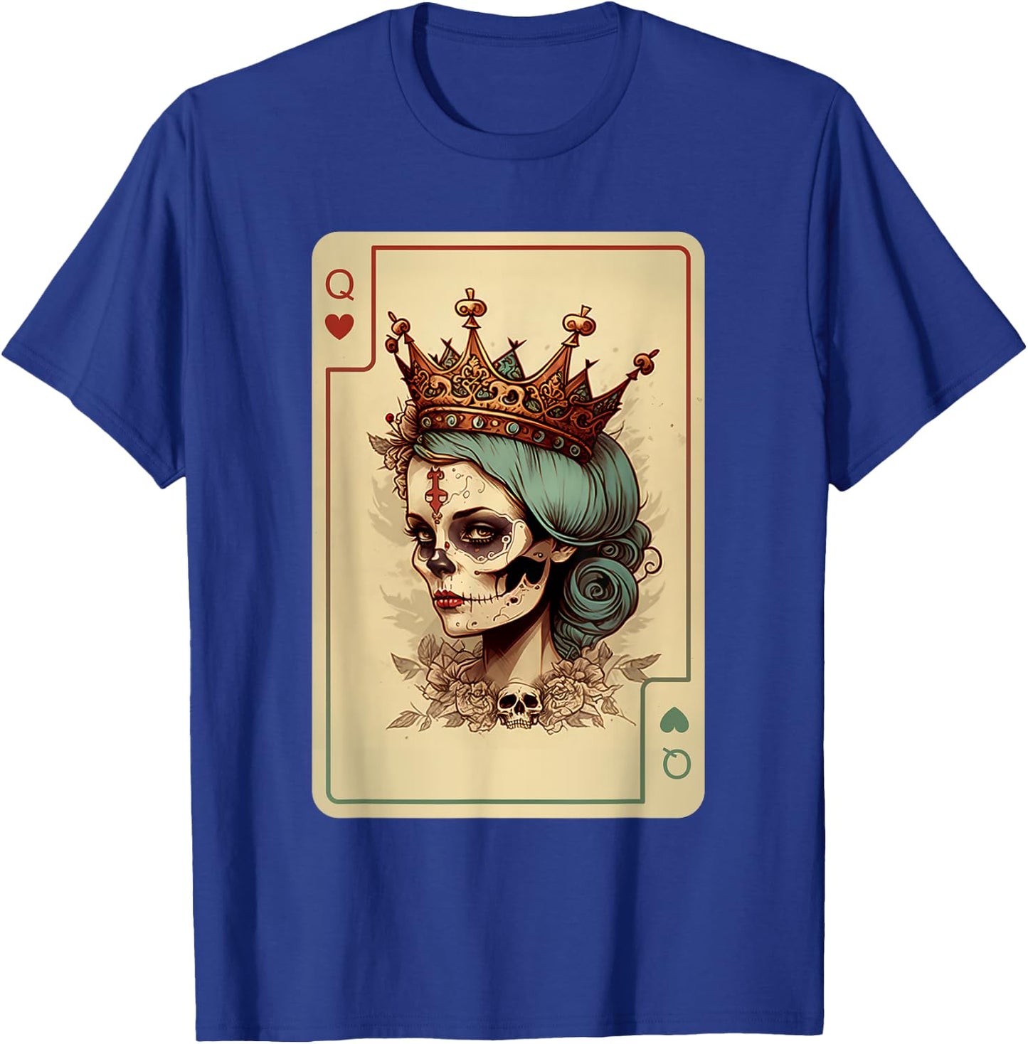 Queen of Hearts Gothic Card Game Creepy Poker Halloween T-Shirt - T-Shirt | Royal
