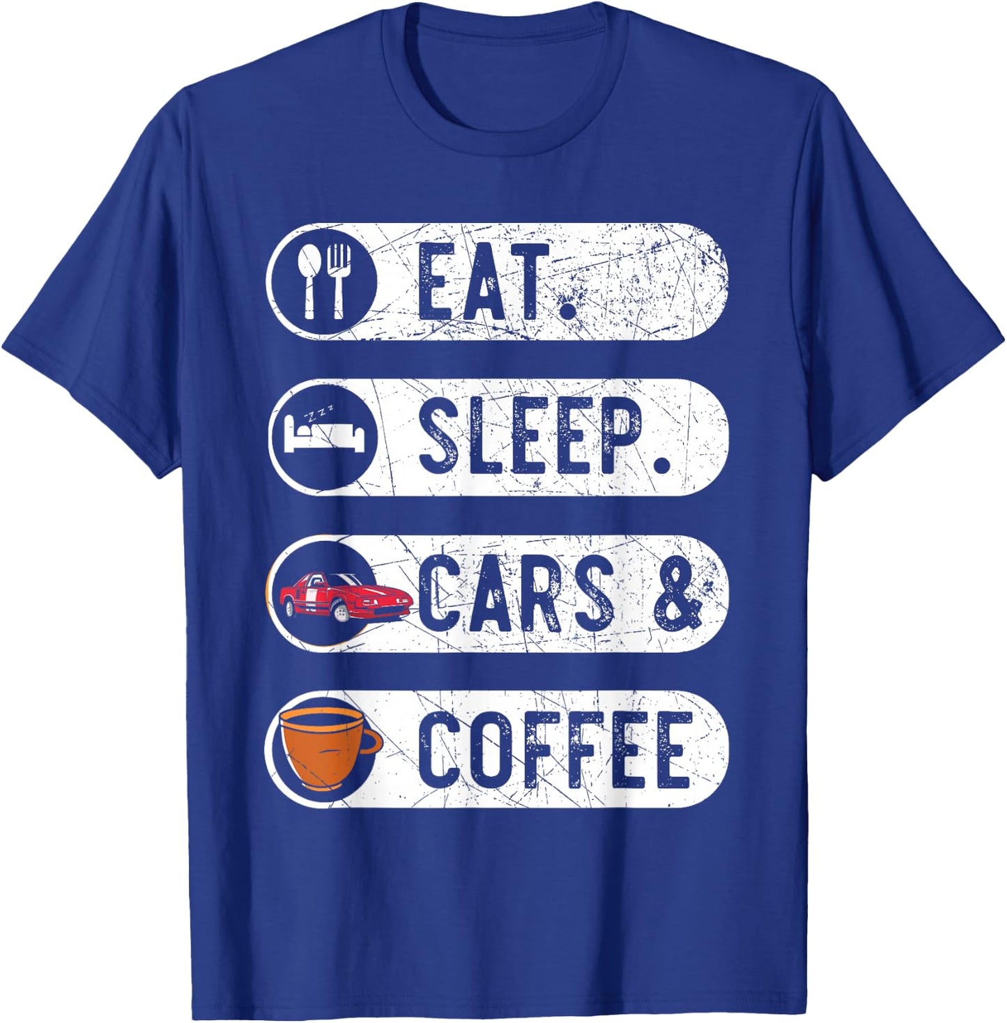 Car Coffee Caffeine Car Enthusiast Car Racing T-Shirt - T-Shirt | Royal