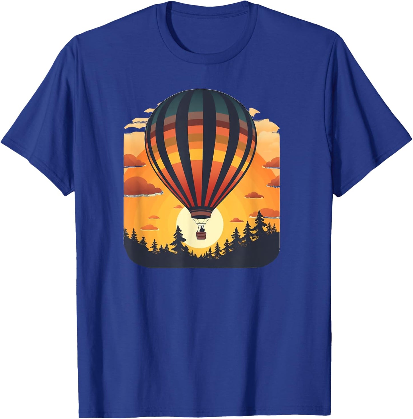 Wilderness Adventures with Sunset and hot Air Balloon T-Shirt - T-Shirt | Royal