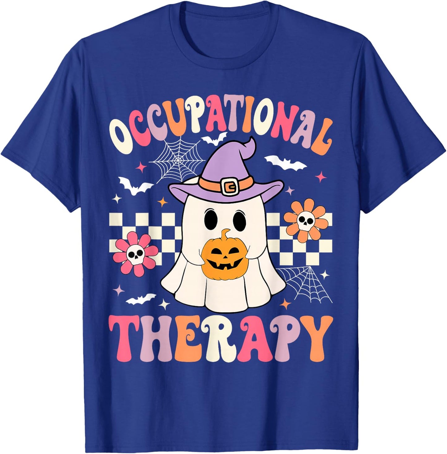 OT Occupational Therapy Halloween Retro Ghost OT Halloween T-Shirt - T-Shirt | Royal