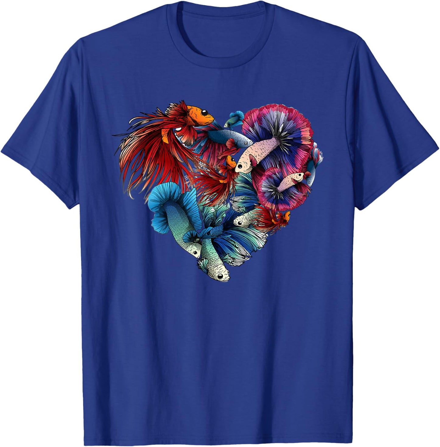 Siamese Fighting Fish Betta A Colorful Heart Betta Fishes T-Shirt - T-Shirt | Royal