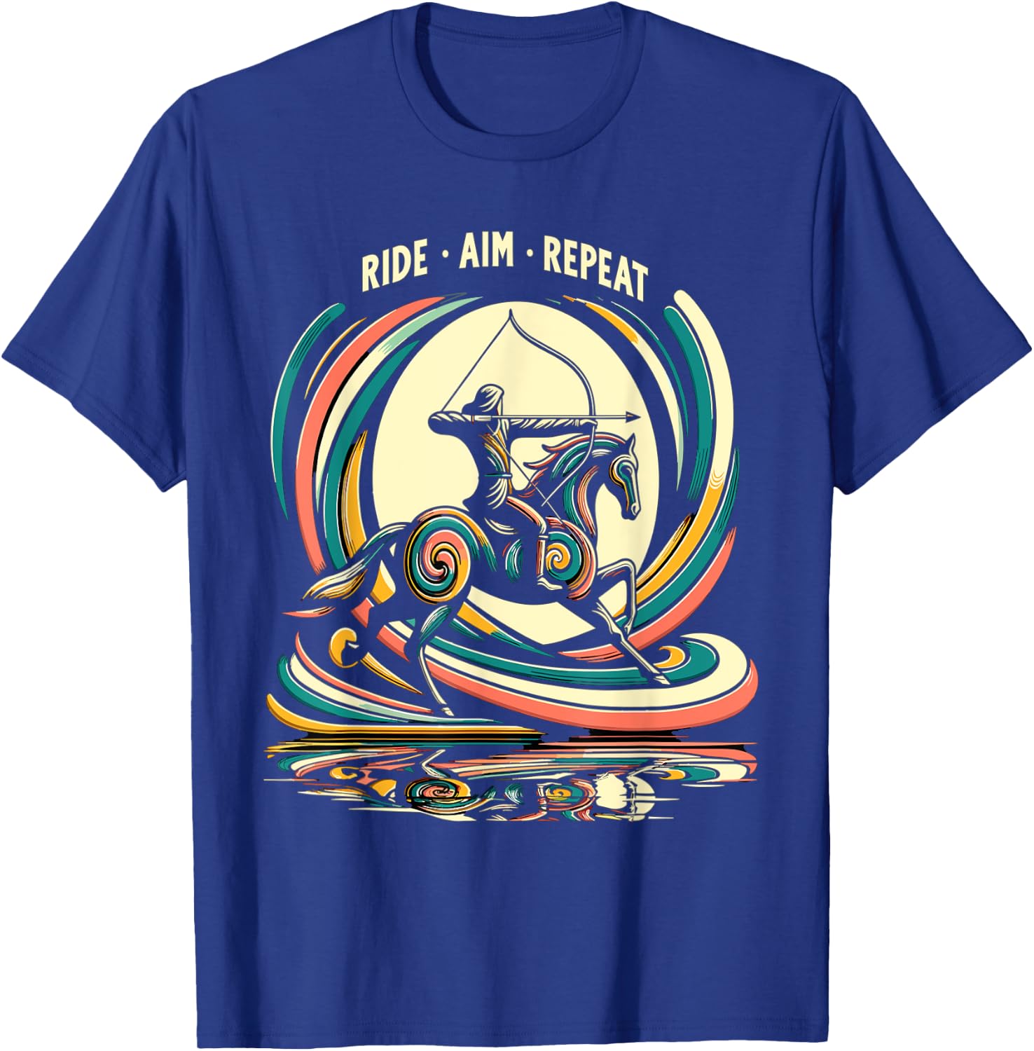 Retro Horse Rider Mounted Archery T-Shirt - T-Shirt | Royal