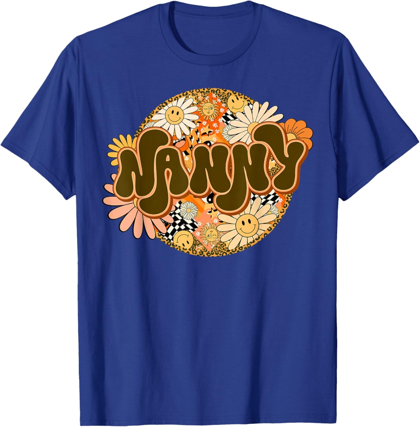 Dope Nanny Girls & Women Cute Daycare Provider Queen Groovy T-Shirt - T-Shirt | Royal