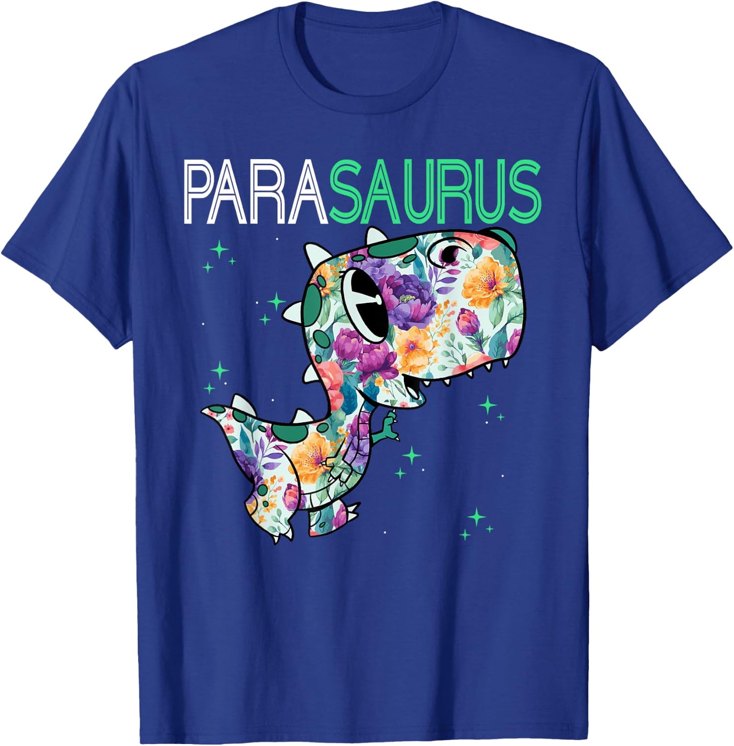 Dino Para Professional Teacher Collection T-Rex Dinosaur Paraeducator Assistant Teacher T-Shirt - T-Shirt | Royal
