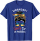 Warning Girls Trip 2026 in Progress Messy Bun Beach Weekend T-Shirt - T-Shirt | Royal