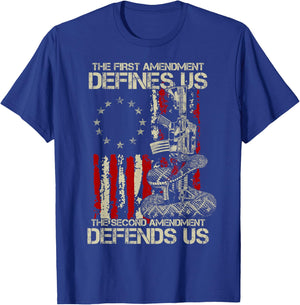 The First Amendment defines us American Flag T-Shirt - T-Shirt | Royal
