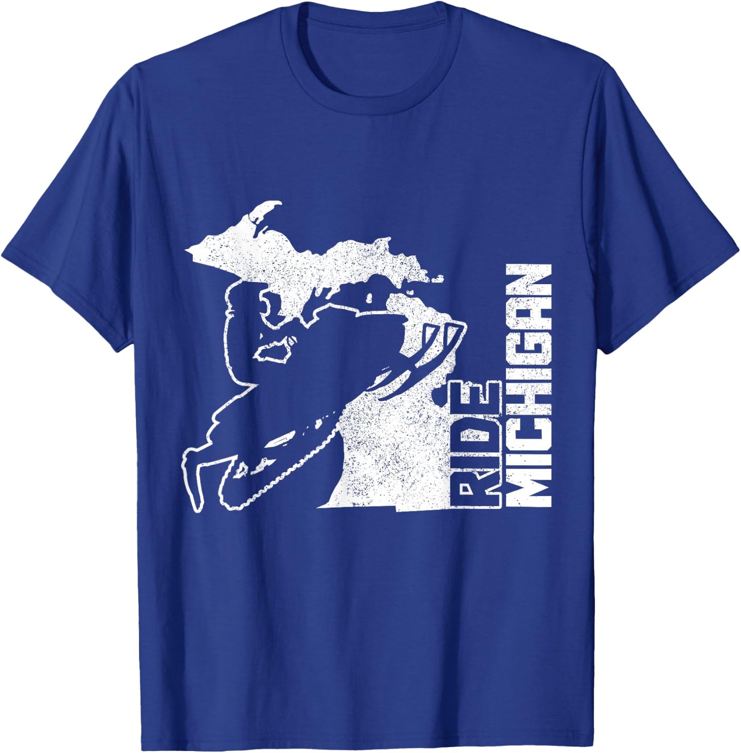 Snowmobile Ride Michigan Snowmobile Vintage T-Shirt - T-Shirt | Royal