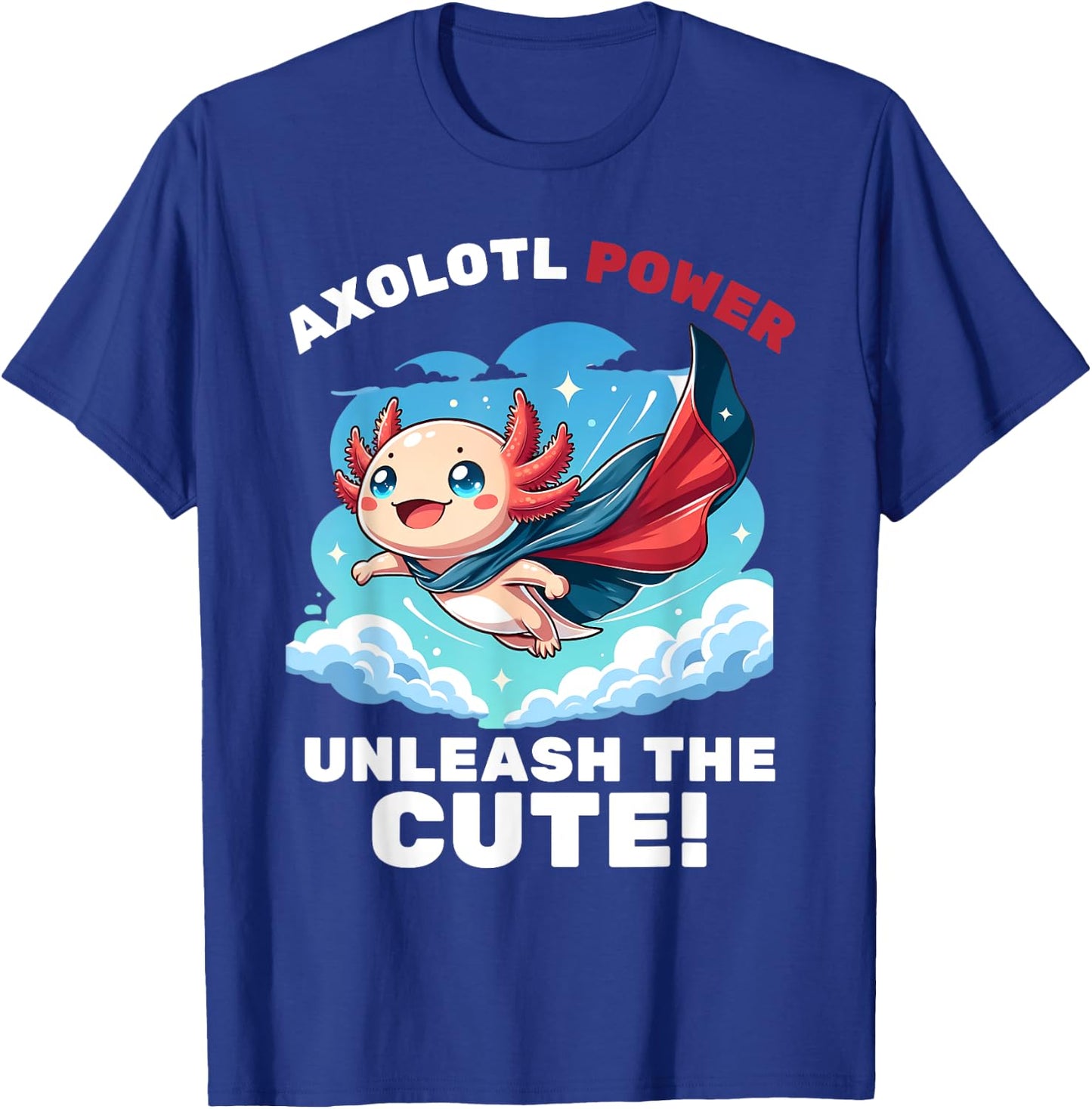 Funny axolotl superhero kids boys girls T-Shirt - T-Shirt | Royal