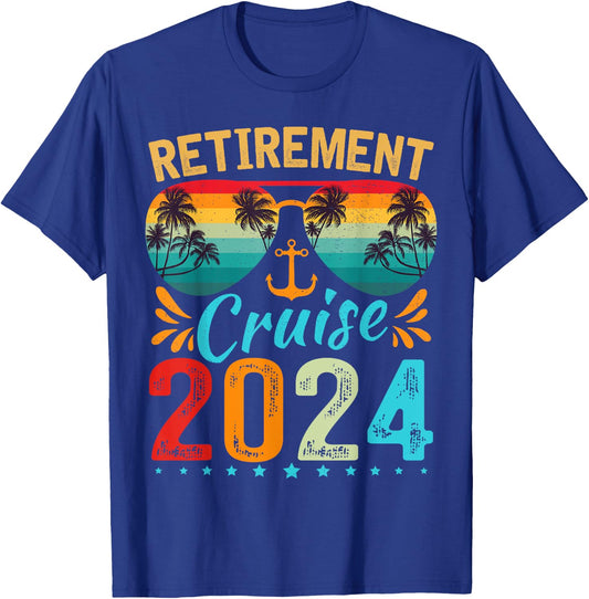Retirement Cruise 2024 Retired Cruising Trip Vacation T-Shirt - T-Shirt | Royal