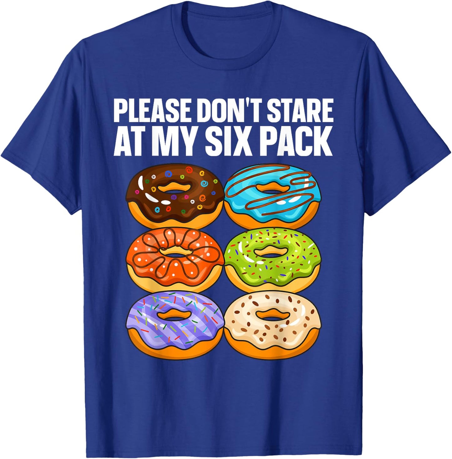 Funny Donut Art Women Doughnut Food Gym Six Pack T-Shirt - T-Shirt | Royal