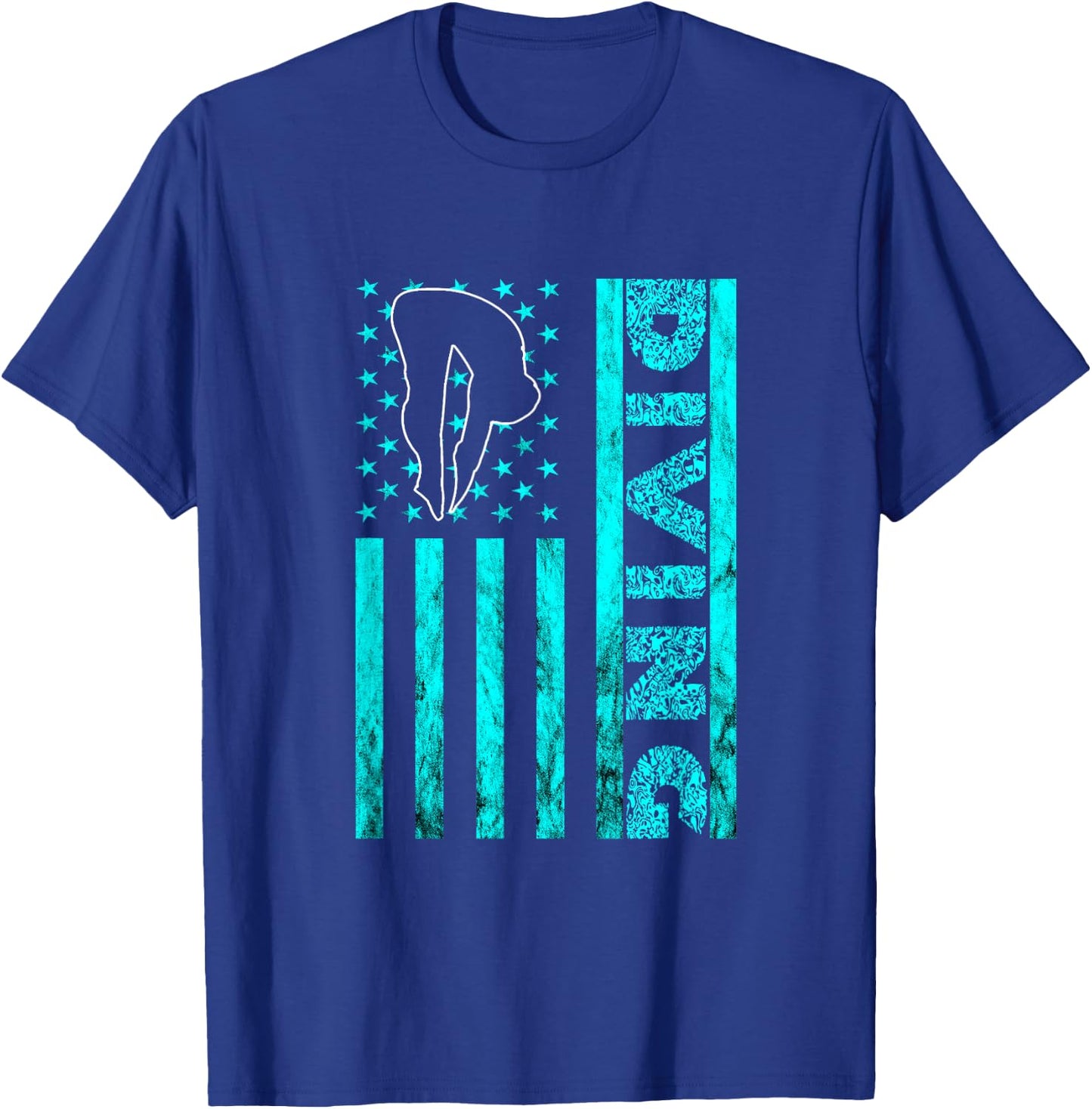America USA Springboard Diving Platform Diver Water Sport T-Shirt - T-Shirt | Royal