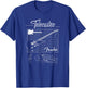 Fender The Original Telecaster Guitar Schematic Poster T-Shirt - T-Shirt | Royal