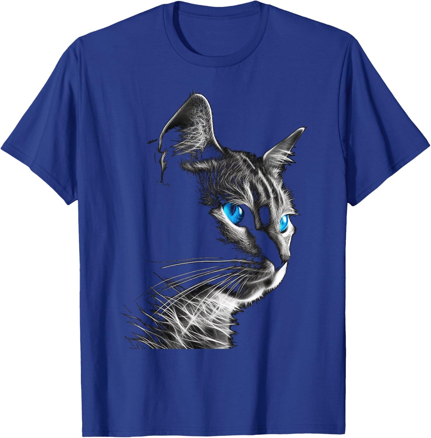 Cat Pet Animal - Blue Eyes Art Cat Men Women Kids T-Shirt - T-Shirt | Royal