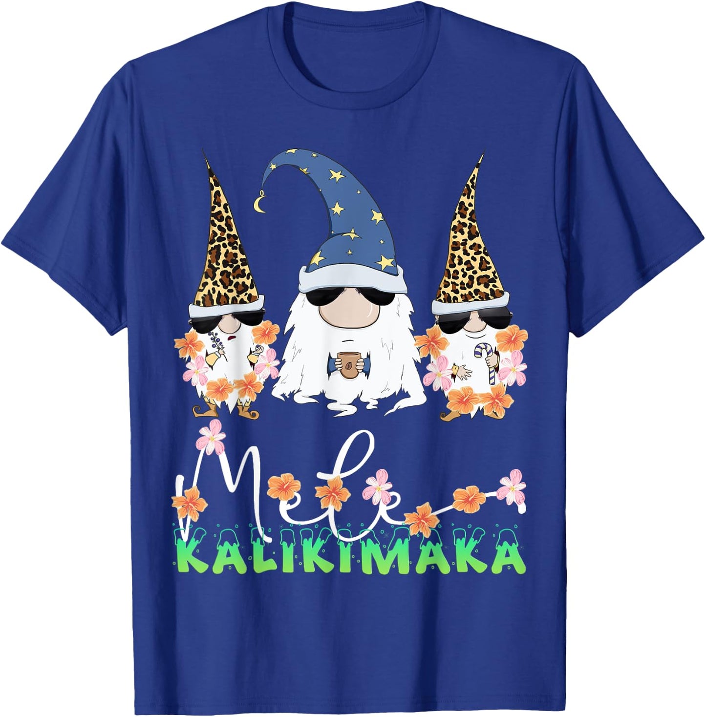 Mele Kalikimaka Funny Hawaiian Christmas Gnomes Coffee Lover T-Shirt - T-Shirt | Royal