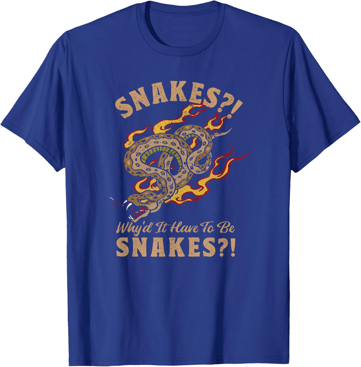 Indiana Jones Raiders of The Lost Ark Why Snakes Quote T-Shirt - T-Shirt | Royal