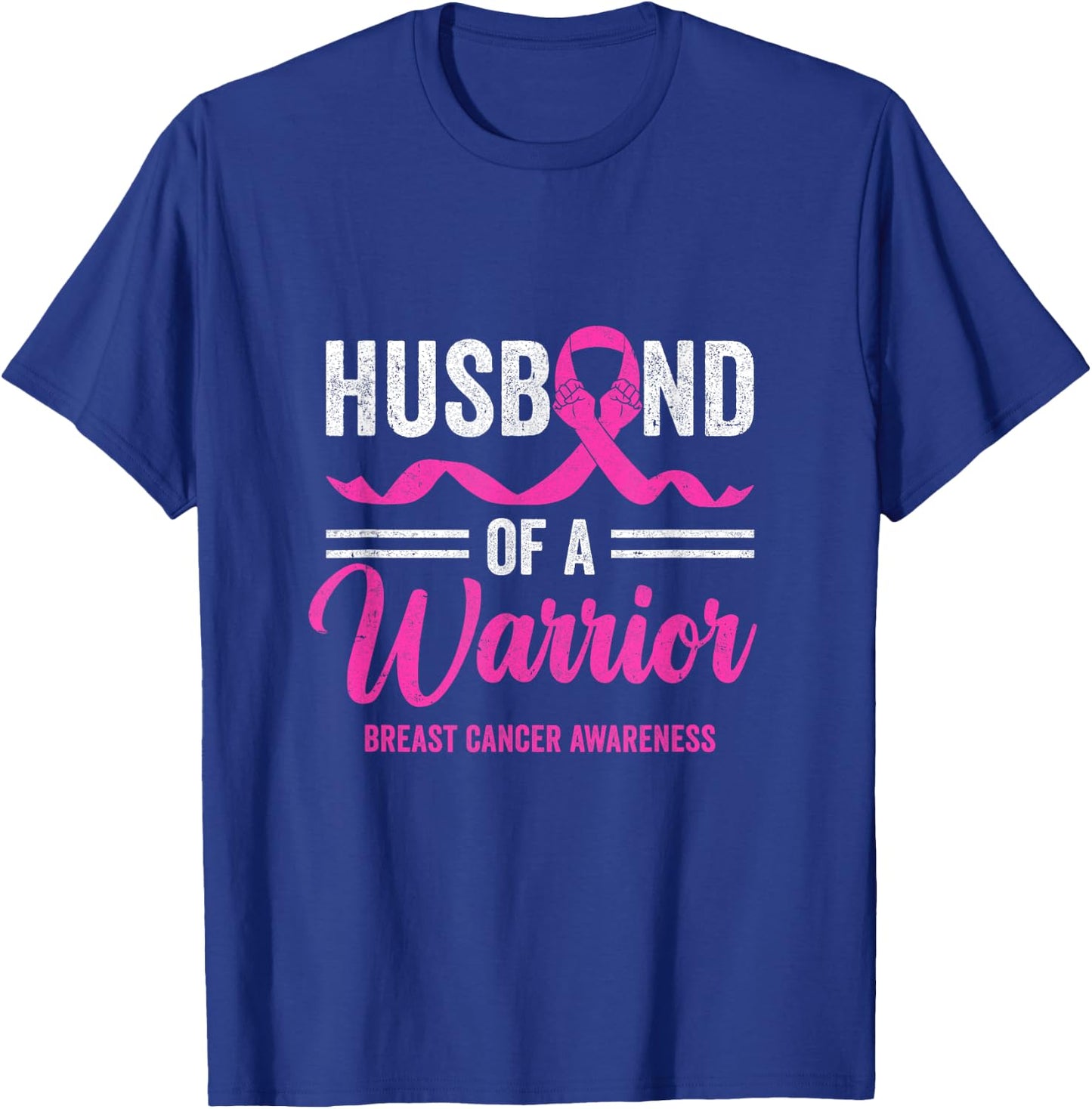 Husband Of A Warrior Breast Cancer Awareness Month Support T-Shirt - T-Shirt | Royal