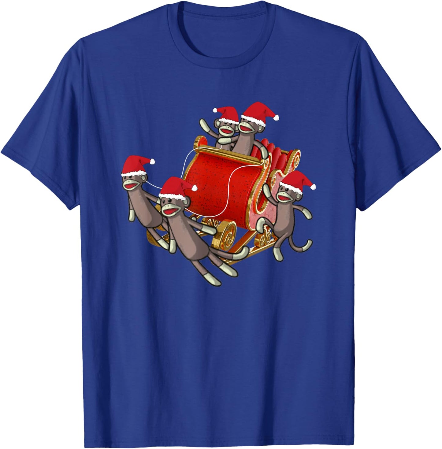 Sock Monkeys Take Over Christmas Funny Sock Monkey T-Shirt - T-Shirt | Royal