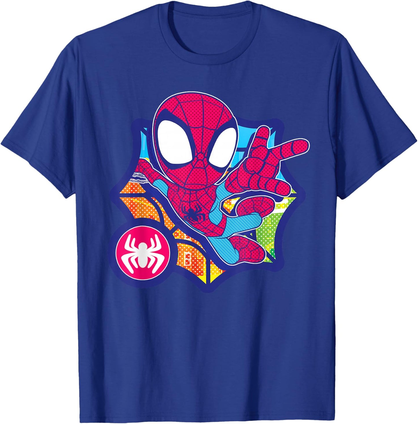 Marvel Spidey and His Amazing Friends Spider-Man Dot Effect T-Shirt - T-Shirt | Royal