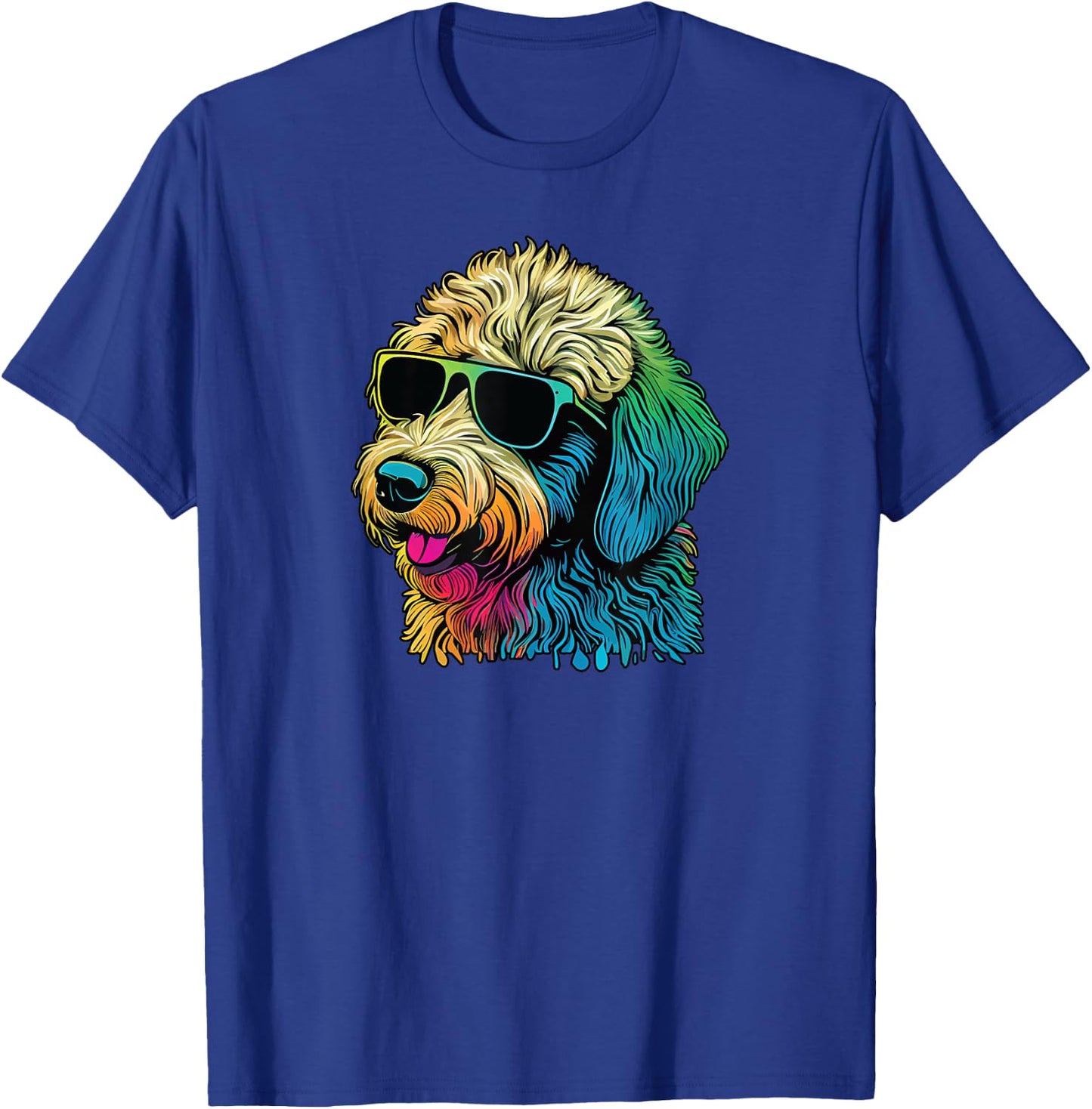 Dad Mom Cool Dog Sunglasses - Goldendoodle Men Women T-Shirt - T-Shirt | Royal