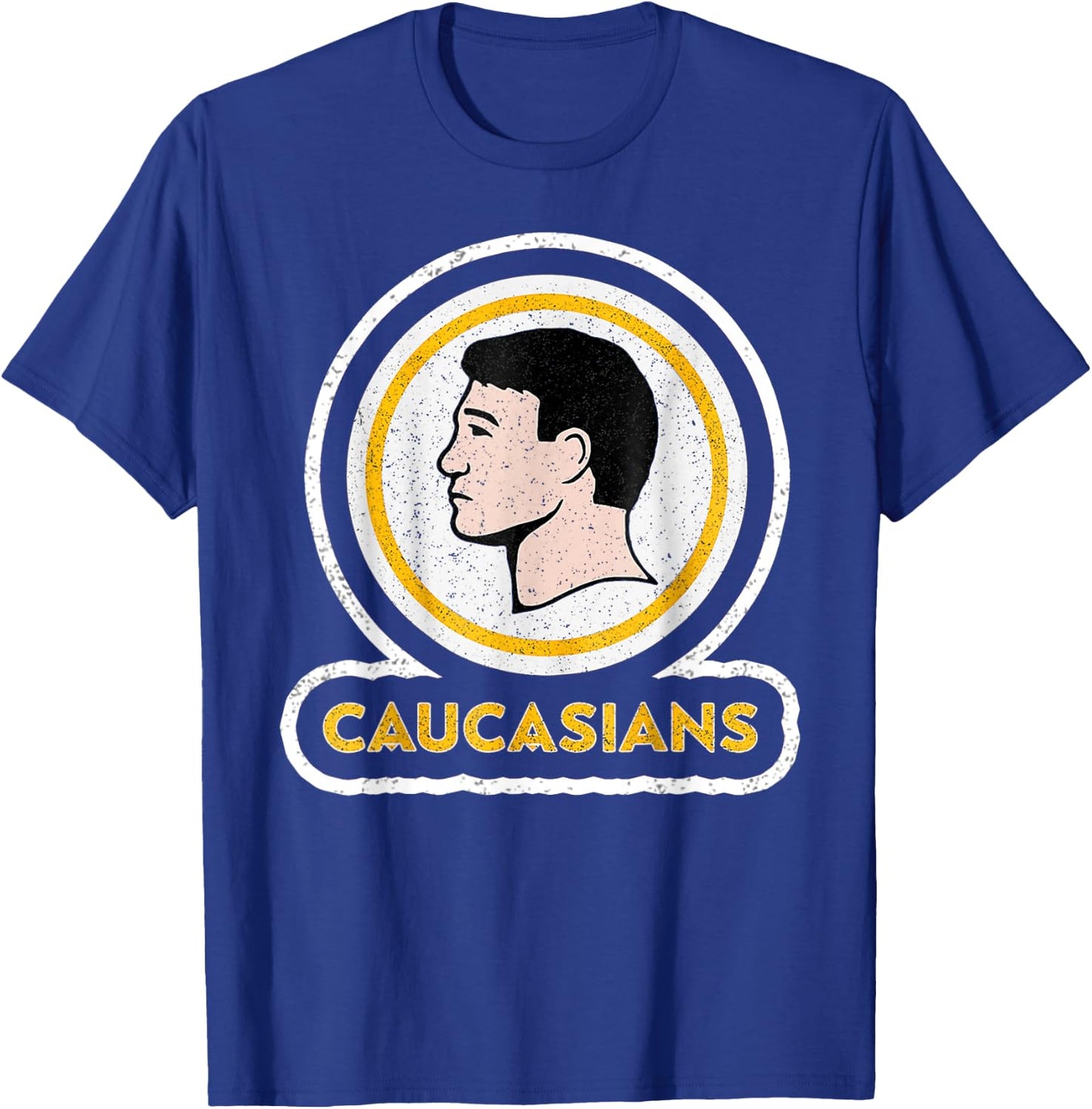Caucasians Funny Vintage Caucasians Pride T-Shirt - T-Shirt | Royal