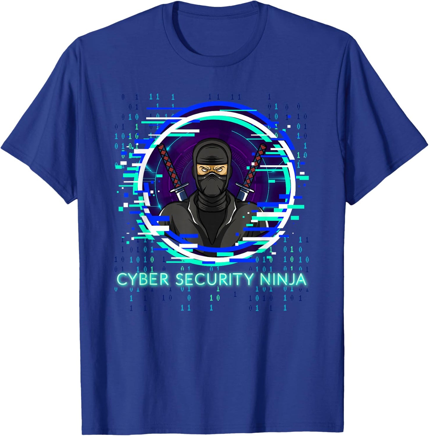 Cybersecurity Ninja Binary Code Programmer Nerd Design T-Shirt - T-Shirt | Royal