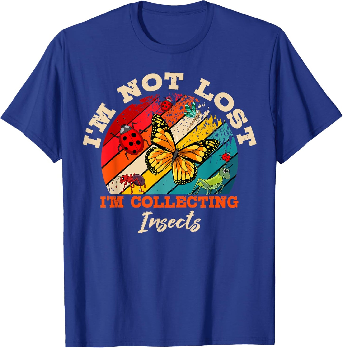Entomologist Retro Vintage Apparel Entomology Collecting Insect - Black, -Adults, Small, Short Sleeve, , Insect-Themed Retro T-Shirt - T-Shirt | Royal