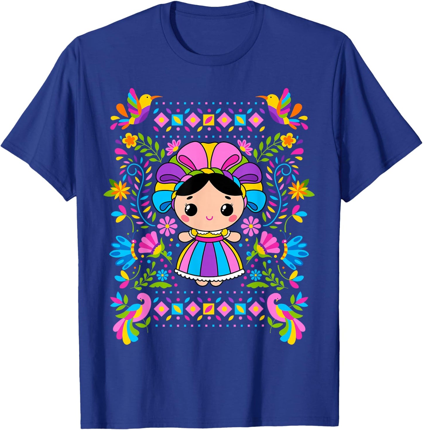 Mexican Handmade Rag Doll Lele, Mexicana Latina Woman T-Shirt - T-Shirt | Royal