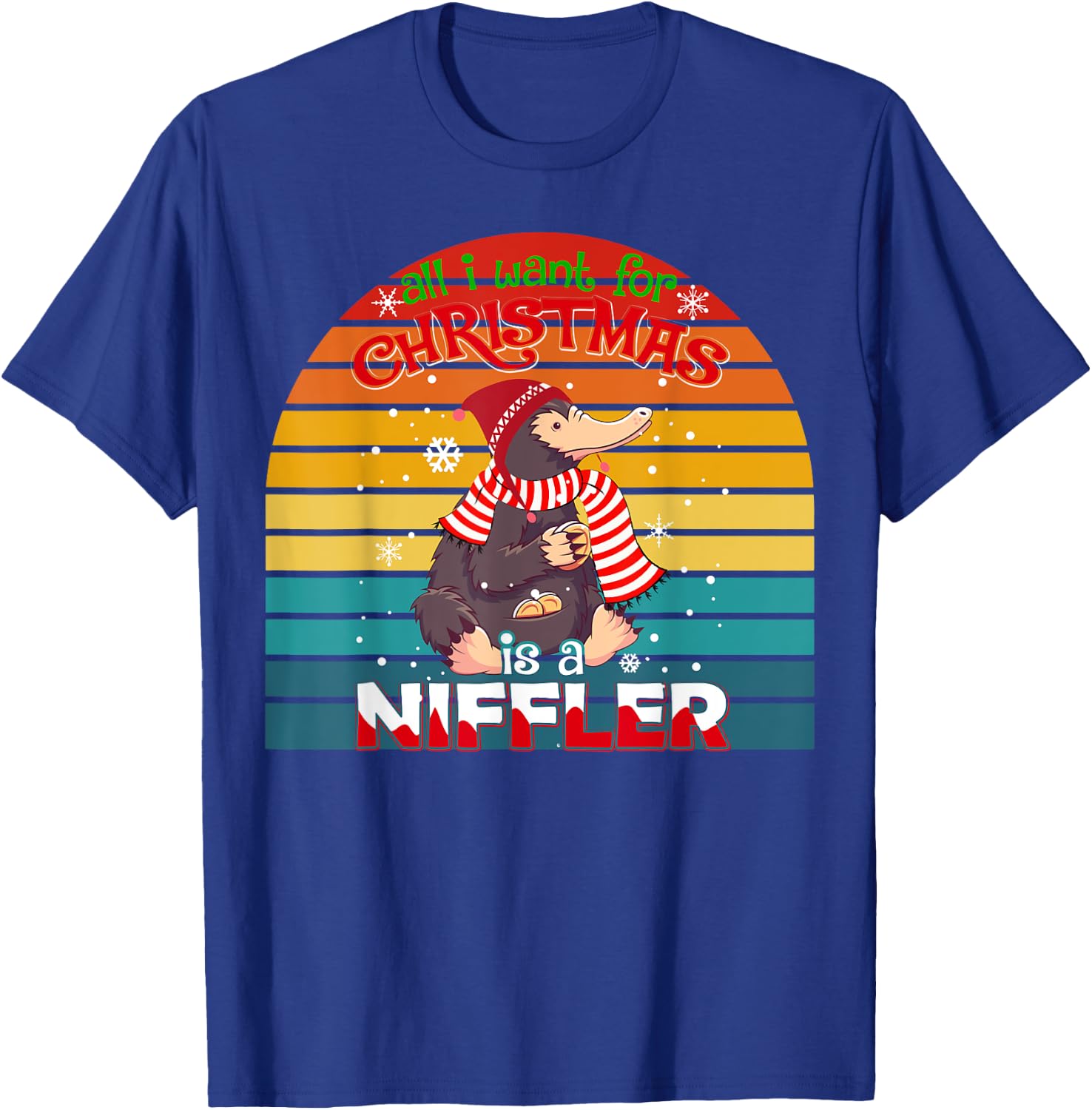 All I Want for Christmas is a Niffler Men Kids Xmas Family T-Shirt - T-Shirt | Royal