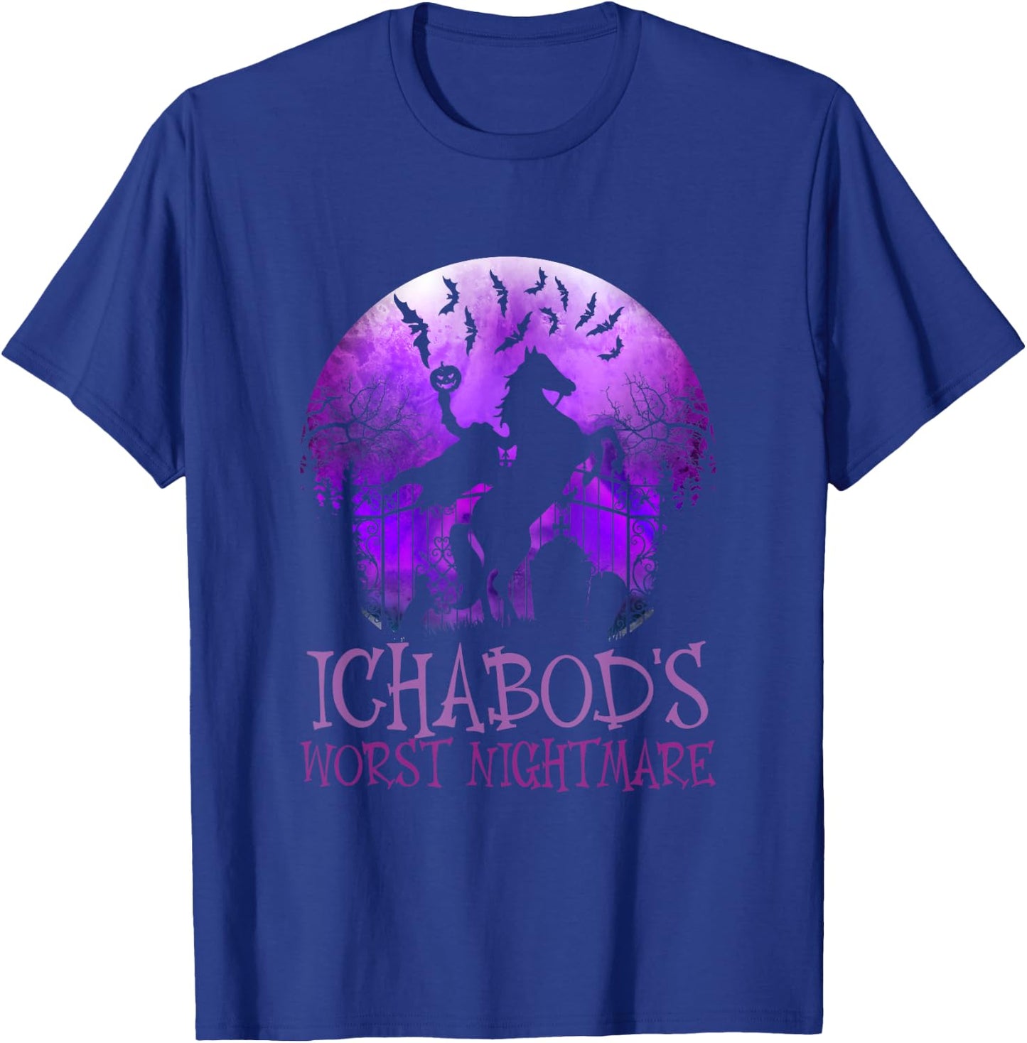 Ichabod's Worst Nightmare, Headless Horseman Halloween T-Shirt - T-Shirt | Royal